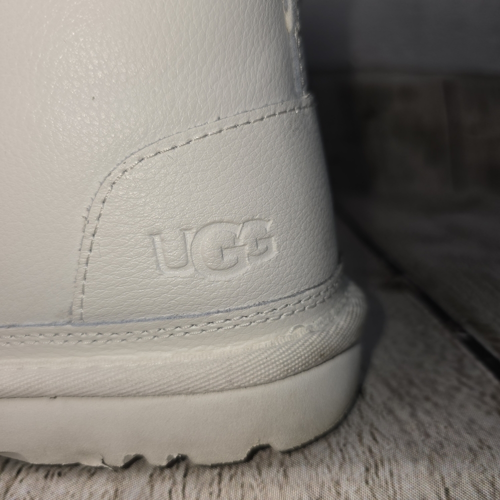 UGG NEUMEL CHOPD CHUKKA ANKLE BOOT WHITE LEATHER MENS SIZE 9 EUC - Picture 5 of 10